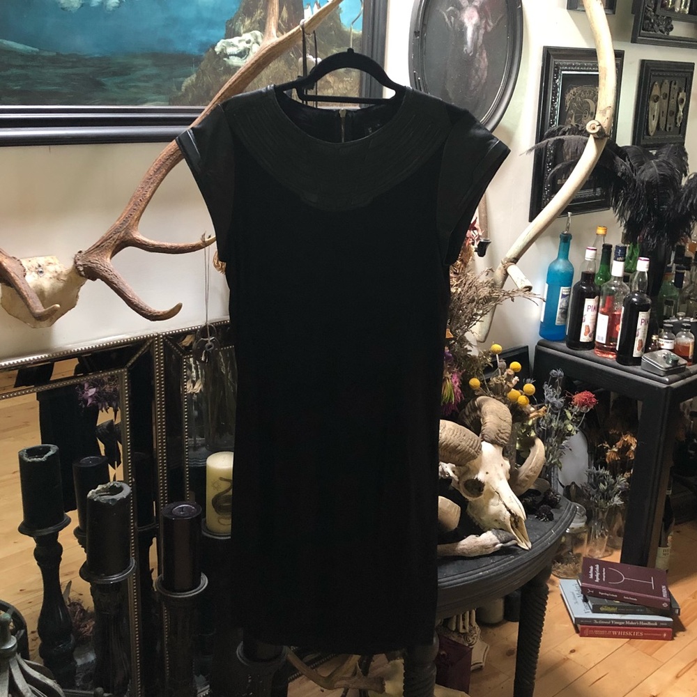 Skingraft body con leather armor dress